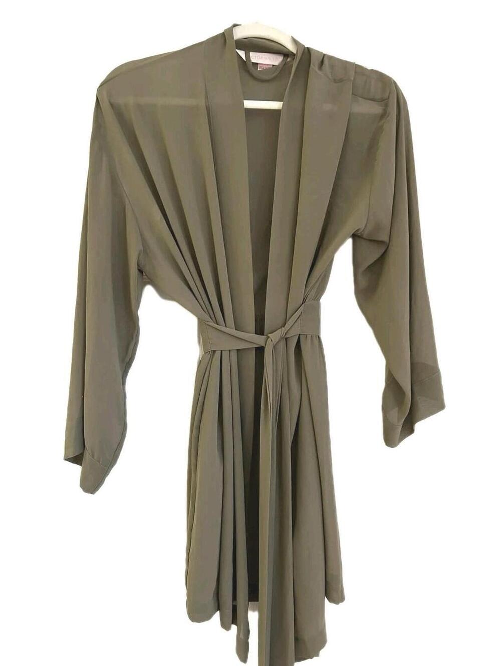 Victoria's Secret Olive Green Mesh Sheer Robe Feminine Women’s One Size (Small)